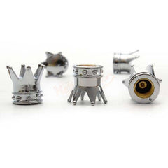 4 Pieces Silver Chrome Crown Wheel Tire Valve Stem Air Dust Caps Cover
