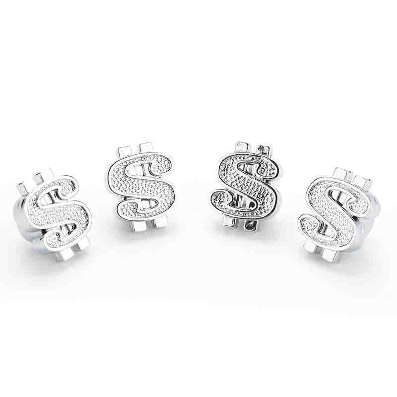 4 Pieces Chrome Money Dollar $ Sign Wheel Tire Valve Stem Air Dust Caps Cover