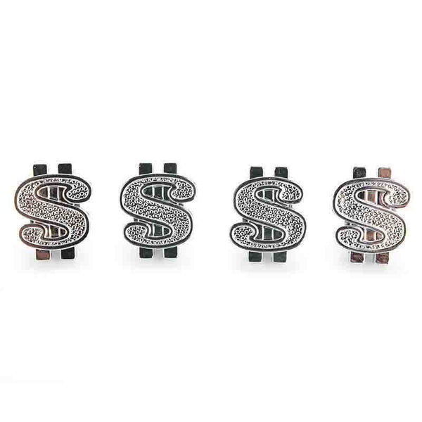 4 Pieces Chrome Money Dollar $ Sign Wheel Tire Valve Stem Air Dust Caps Cover