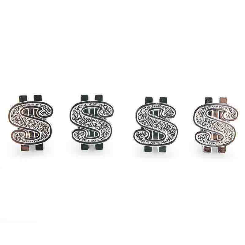 4 Pieces Chrome Money Dollar $ Sign Wheel Tire Valve Stem Air Dust Caps Cover