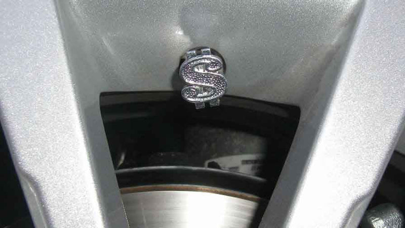 4 Pieces Chrome Money Dollar $ Sign Wheel Tire Valve Stem Air Dust Caps Cover