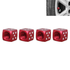 4pcs Silver Dice Aluminum Wheel Tire Valve Stem Air Dust Caps Cover