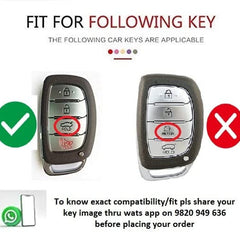 Venue, Elantra, Tucson, I20 N Line 2021, Creta 2020, i20 2020 Hyundai 4 Button Smart Key Cover Case With Keychain