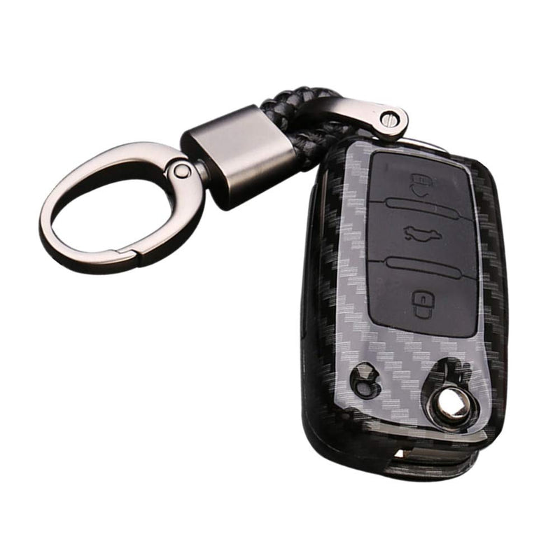 Volkswagen 3 Button ABS+Silicone Flip Key Cover Case With Keychain Suitable For TIGUAN, T-ROC, NEW JETTA