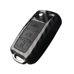 Volkswagen 3 Button ABS+Silicone Flip Key Cover Case With Keychain Suitable For TIGUAN, T-ROC, NEW JETTA