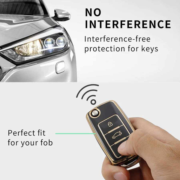 Volkswagen 3 Button Flip Key TPU Key Cover For Polo, Vento, Jetta, Ameo