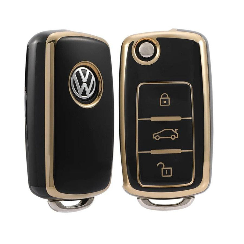 Volkswagen 3 Button Flip Key TPU Key Cover For Polo, Vento, Jetta, Ameo