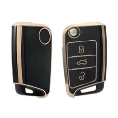 Volkswagen 3 Button Flip TPU Key Cover For Virtus, Tiguan, T-Roc, Taigun, New Jetta Car