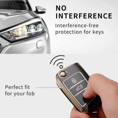 Volkswagen 3 Button Flip TPU Key Cover For Virtus, Tiguan, T-Roc, Taigun, New Jetta