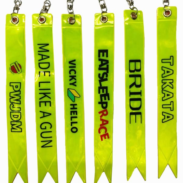 Car Bike Highly Reflective Reflector Radium Warning Tag Ribbon Assorted Color And Design