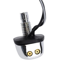 2pcs Car Chrome Windshield Washer Jet Nozzle Spray With Blue LED Light