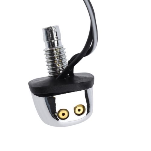 2pcs Car Chrome Windshield Washer Jet Nozzle Spray With Blue LED Light