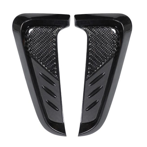 2pcs Universal Sport Carbon Fiber Side Wing Air Flow Fender Grill Intake Vent Trim