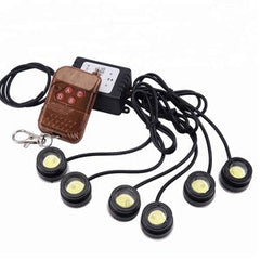 White 6in1 Kit 12V Hawkeye LED Car Emergency Strobe Lights DRL With Wireless Remote Control