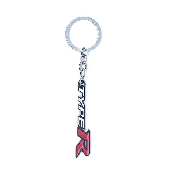 White Red Black TYPER 3D Logo Emblem Metal Keychain For Bikes And Cars