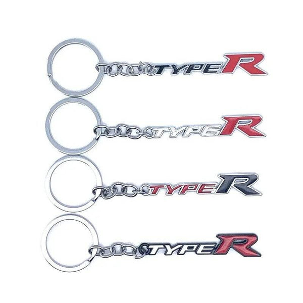 White Red TYPER 3D Logo Emblem Metal Keychain For Bikes And Cars