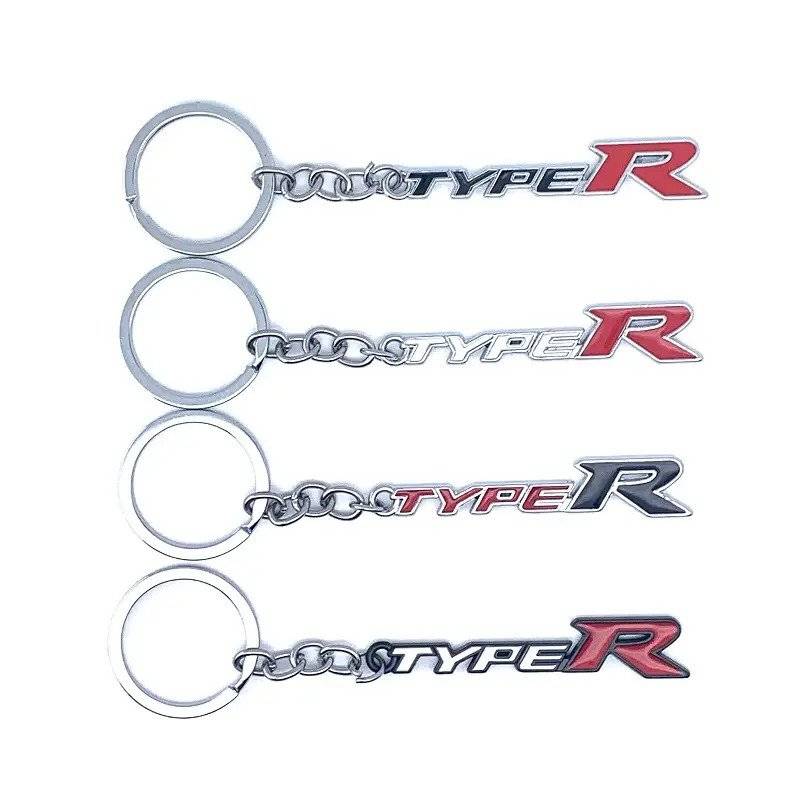 White Red TYPES 3D Logo Emblem Metal Keychain For Bikes And Cars
