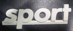 Sport' Underlined Car Badge/ Emblem ABS(White)