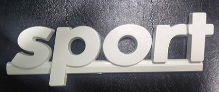 Sport' Underlined Car Badge/ Emblem ABS(White)