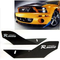 CAR RACING WIND FAN ALUMINUM BUMPER SPLITTER SPOILER WING X 2 PIECES BLACK