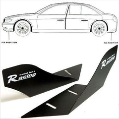 CAR RACING WIND FAN ALUMINUM BUMPER SPLITTER SPOILER WING X 2 PIECES BLACK