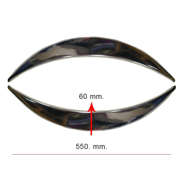 Universal Car Body Kits Fender Flares Wheel LIP Chrome 550x60mm 4Pcs.