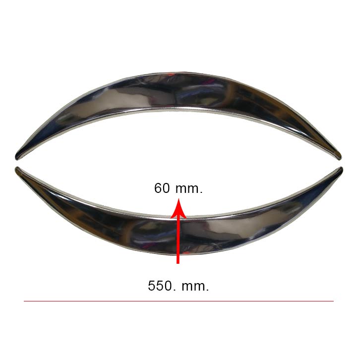 Universal Car Body Kits Fender Flares Wheel LIP Chrome 550x60mm 4Pcs.