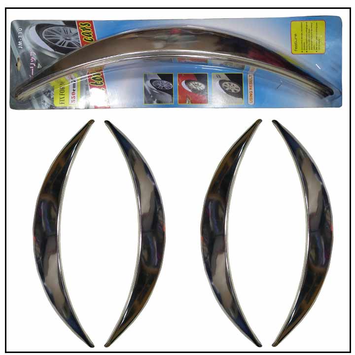 Universal Car Body Kits Fender Flares Wheel LIP Chrome 550x60mm 4Pcs.