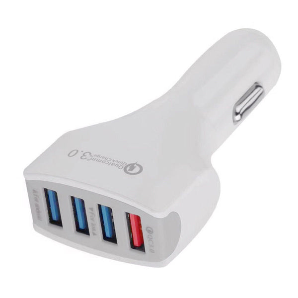 4 Port USB 3.0 Fast Charging Car Charger Adapter Quick Charge (Random Color)