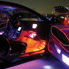 Yellow 2 Meter long Flexible EL Wire Glowing Neon Car Light + 1 Inverter