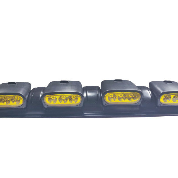 Yellow 3 LED x 4 Lens Roof Light Offroad Spot Head Lamps Universal 4x4 Roof Top Bar Driving Fog Lights