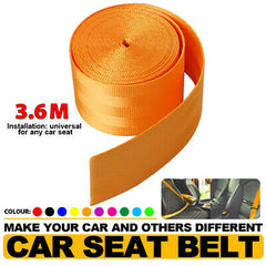 Car 3.6M Seat Belt Webbing Polyester Seat Lap Retractable Nylon Safety Strap