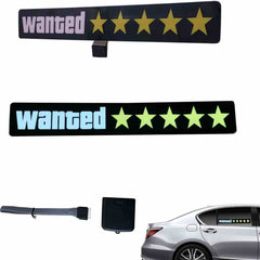 Yellow GTA Wanted 5 Star JDM Car Windshield Glow Panel Electric Marker Lamp LED Decoration Flashing Light Sticker