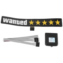 Yellow GTA Wanted 5 Star JDM Car Windshield Glow Panel Electric Marker Lamp LED Decoration Flashing Light Sticker