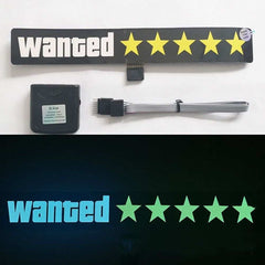 Yellow GTA Wanted 5 Star JDM Car Windshield Glow Panel Electric Marker Lamp LED Decoration Flashing Light Sticker