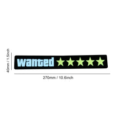 Yellow GTA Wanted 5 Star JDM Car Windshield Glow Panel Electric Marker Lamp LED Decoration Flashing Light Sticker