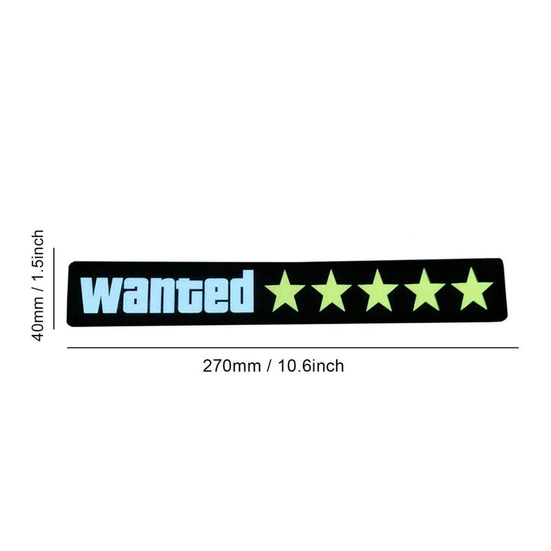 Yellow GTA Wanted 5 Star JDM Car Windshield Glow Panel Electric Marker Lamp LED Decoration Flashing Light Sticker