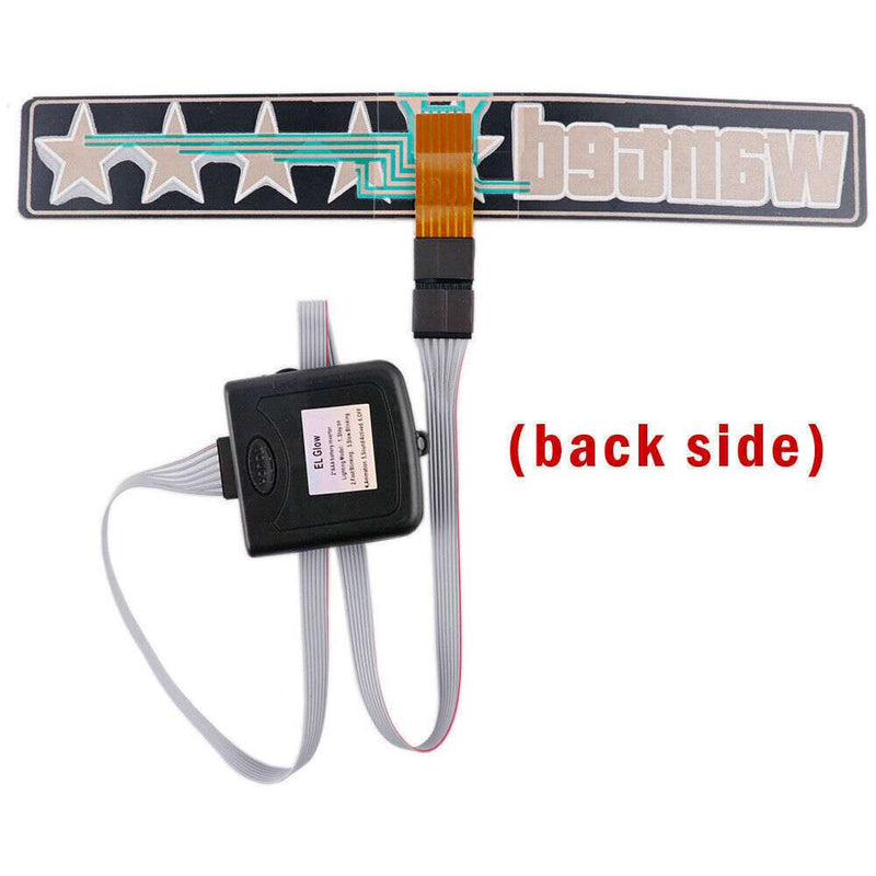 Yellow GTA Wanted 5 Star JDM Car Windshield Glow Panel Electric Marker Lamp LED Decoration Flashing Light Sticker