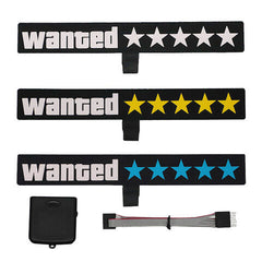 Yellow GTA Wanted 5 Star JDM Car Windshield Glow Panel Electric Marker Lamp LED Decoration Flashing Light Sticker